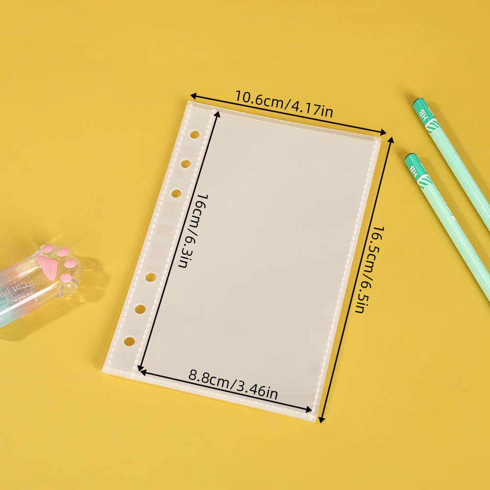 A5A6グリッターリーフリングバインダー、透明カードブック、ジッパー付きリーフリング手帳、ロゴ・パターン印刷カードアルバム収納ブック