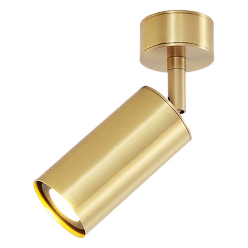 Скандинавский поверхностный прожектор Полностью медный светодиодный светильник для гостиной Неосновные светильники Украшение Бытовая дорожка Впитывающий верх Неоткрывающийся Небольшой потолочный светильник