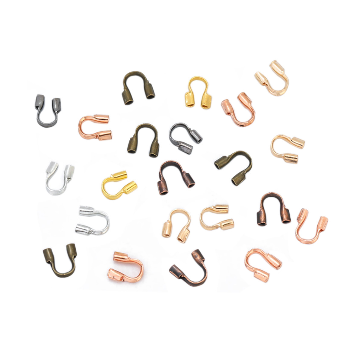 铜制U形定位管 马蹄扣护线扣 diy饰品配件手链项链收尾固定扣材料 5
