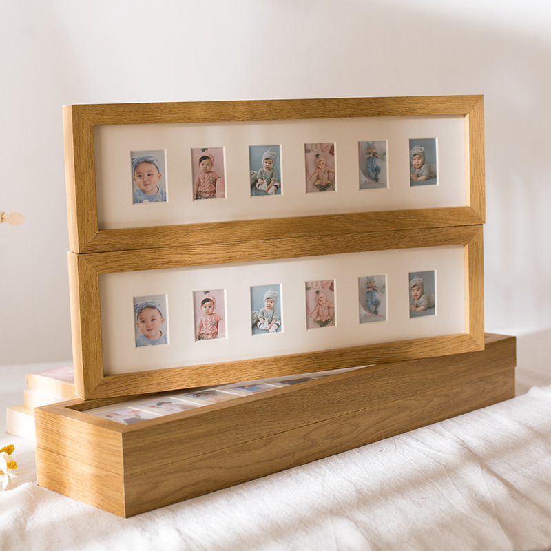 ID Photo Frame Set Table Children's New Baby Growth Record Photo Frame Baby 2-inch Photo Commemorative Frame Spot ID Photo Frame Set Table Children's New Baby Growth Record Photo Frame Baby 2-inch Photo Commemorative Frame Spot