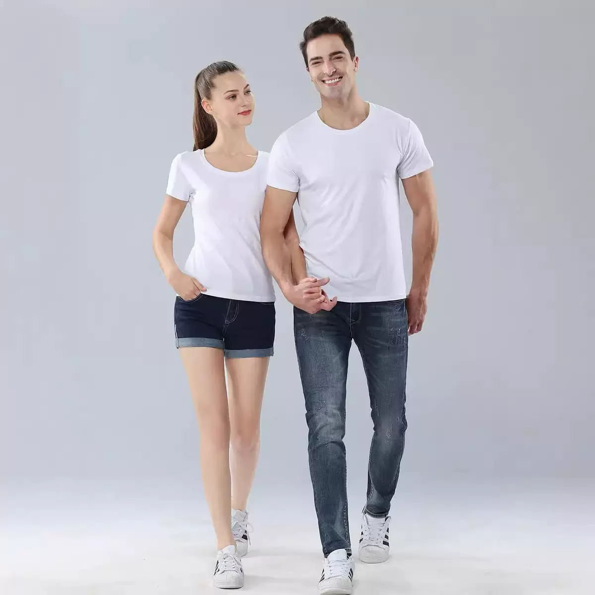 男女纯色全棉圆领T恤定 制广告文化衫印字做logo企业活动工作服