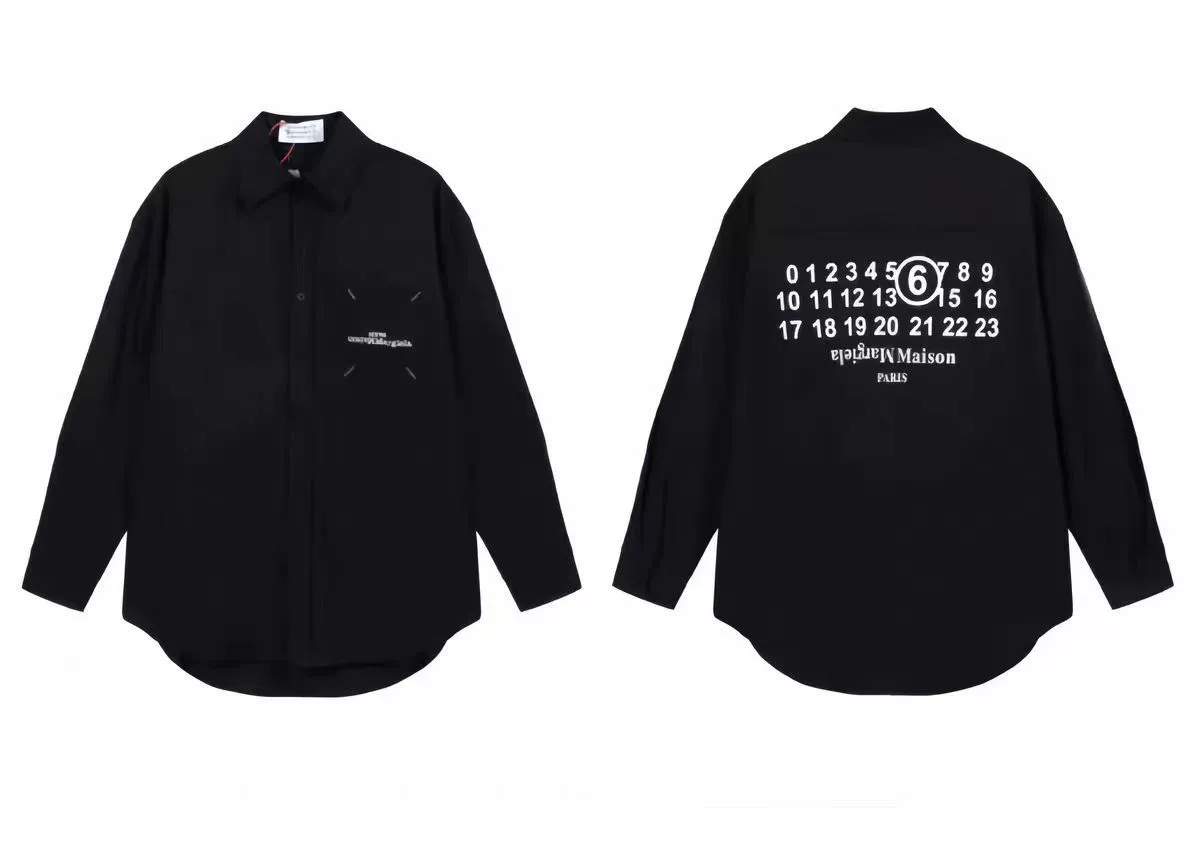 Кроссборд Maison Margiela MM6 свободно печатный буква длинный рукав рубашка для мужчин и женщин