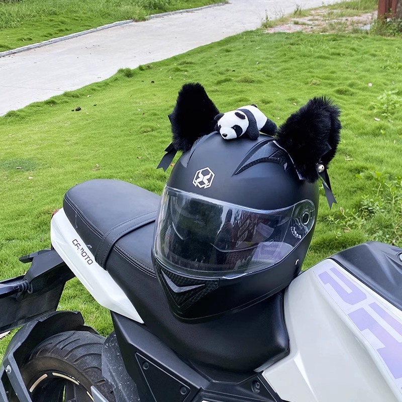 Helmet Decoration Cute Plush Versatile Motorcycle Helmet Ears