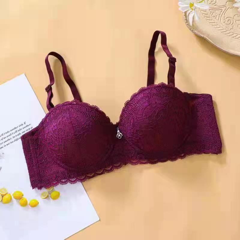 工場の現物は1/2杯半の薄いレースのブラジャーです。|undefined