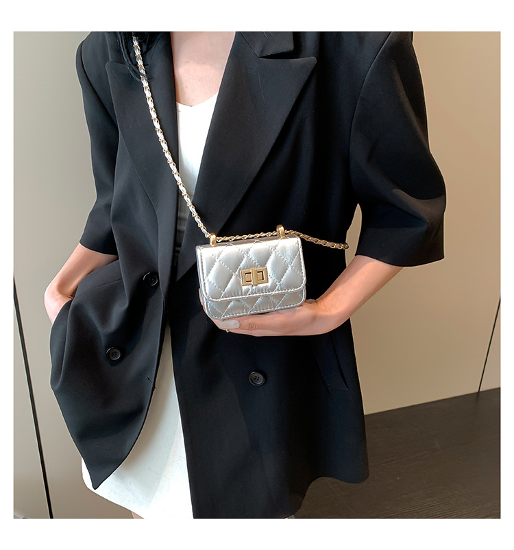 Crossbody Bag Bags Type Daily, Shopping Occasion Women's Pu Leather Solid Color Classic Style Square Lock Clasp Crossbody Bag