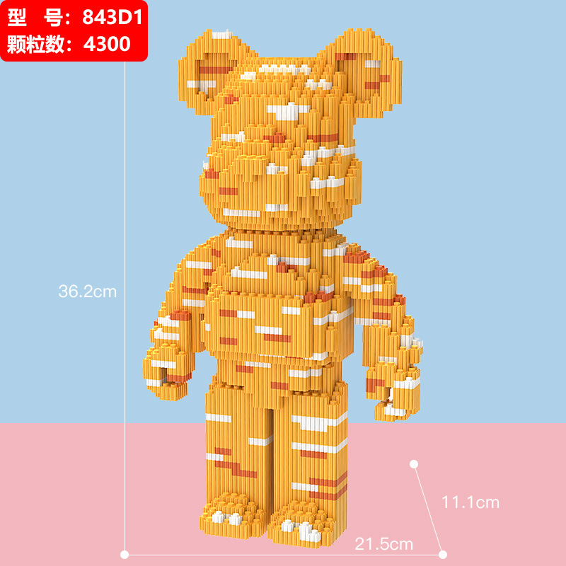 Compatible con la serie LEGO bloque de construcción oso empalme partículas miniatura montado rompecabezas de dibujos animados niño hembra bloques de construcción juguete