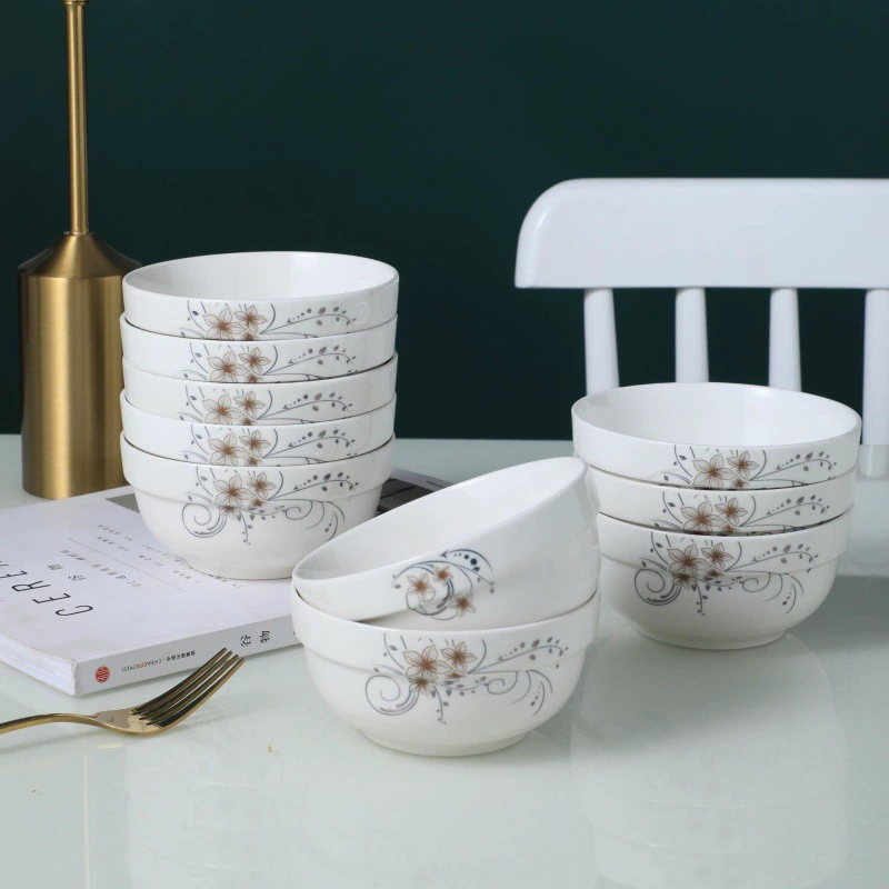 Ceramic big tableware for food, increased thickness, 10 pieces