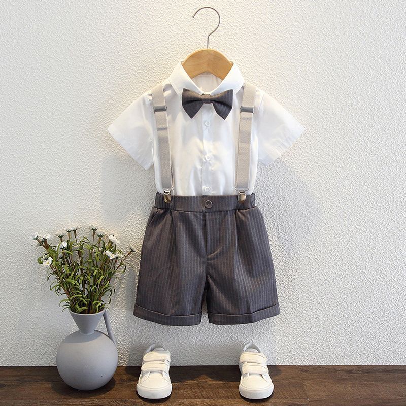 Children's Suit Summer Boy British Flower Girl Wedding Host Dress Suit Little Boy Handsome Boy Performance Children's Suit Summer Boy British Flower Girl Wedding Host Dress Suit Little Boy Handsome Boy Performance
