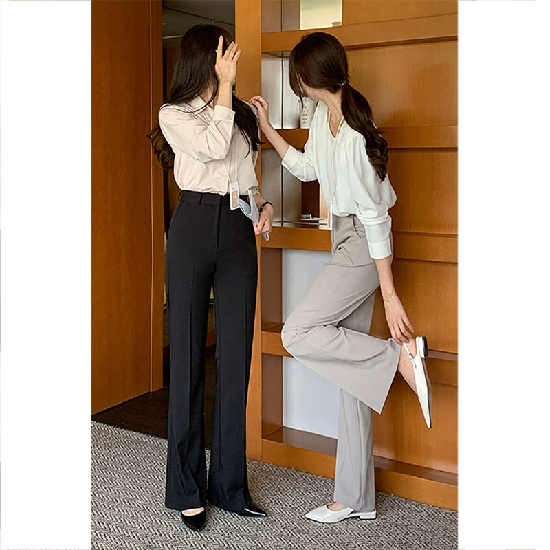 Autumn suit, flared trousers, high-quality style