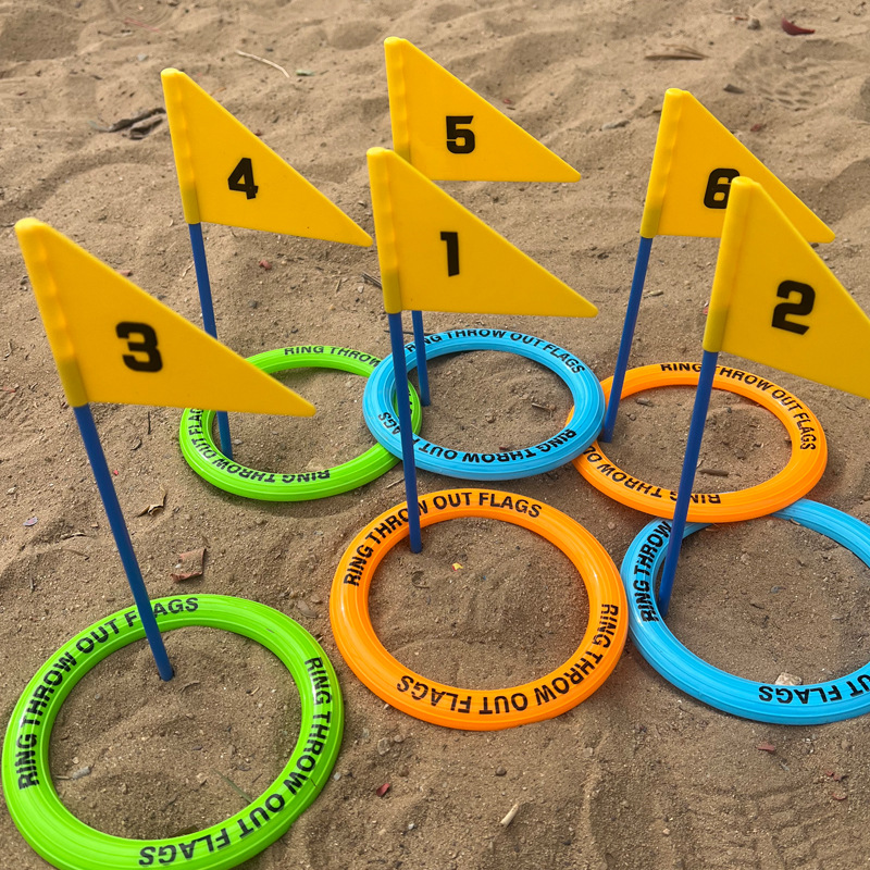 Juegos de anillos de juguetes al aire libre para niños juegos de anillos de pastizales de playa transfronterizos lanzamientos de actividades de expansión para niños al aire libre