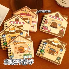 卡皮巴拉开窗线圈本可爱异型活页记事本学生文具奖励小礼品笔记本