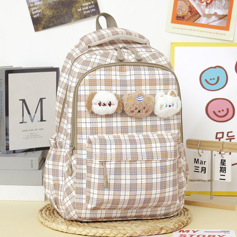 2026 New Style Backpack, Cute Plush Doll Bag, Kidsren's Korean Style Small School Bag, Large Capacity Primary School Student Bag