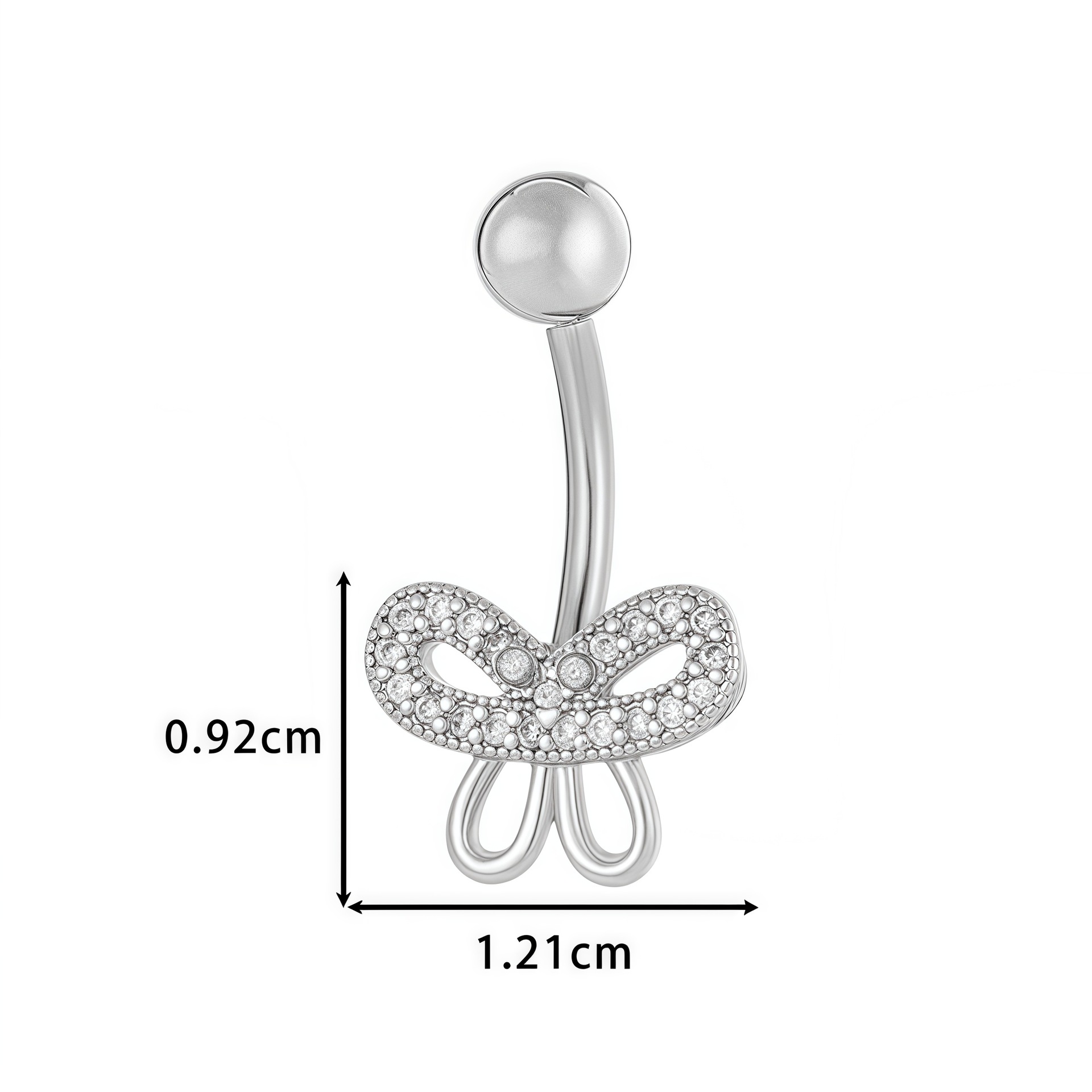 Piercing para ombligo de acero inoxidable con corazón y lazo_voghion.com