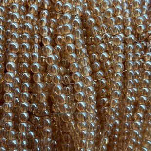Factory direct supply handmade beaded material jewelry DIY accessories crystal loose beads round beads champagne color
