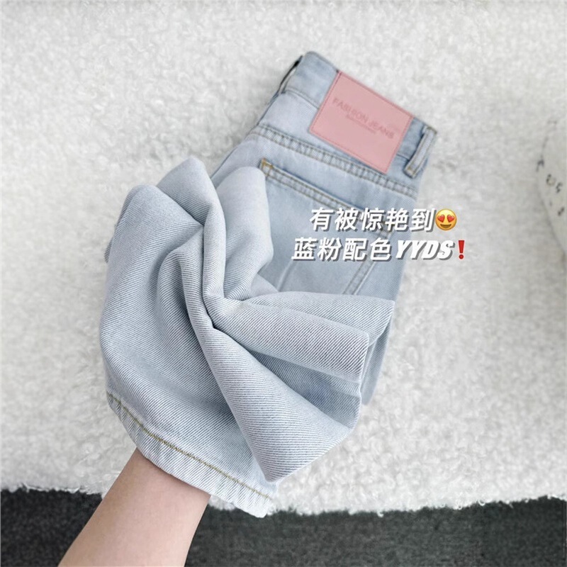 Light-Colored Wide-Leg Pants for Women, Autumn Thin Plus-Size High-Waisted Slimming Narrow Versatile Straight-Leg Jeans Light-Colored Wide-Leg Pants for Women, Autumn Thin Plus-Size High-Waisted Slimming Narrow Versatile Straight-Leg Jeans