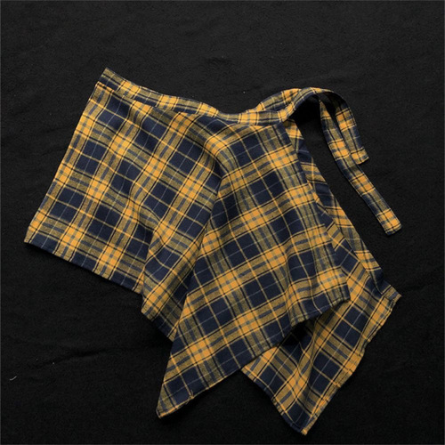 This year's popular color yellow checkered diaper cover for girls, one-piece tie waist yellow checkered hide-in-the-meat style bottom for boys