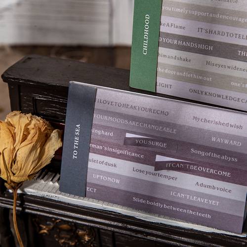 Strange Land Sticker Book English Library Series Vintage Text Notebook DIY Material Stickers 20 pieces in 8 styles