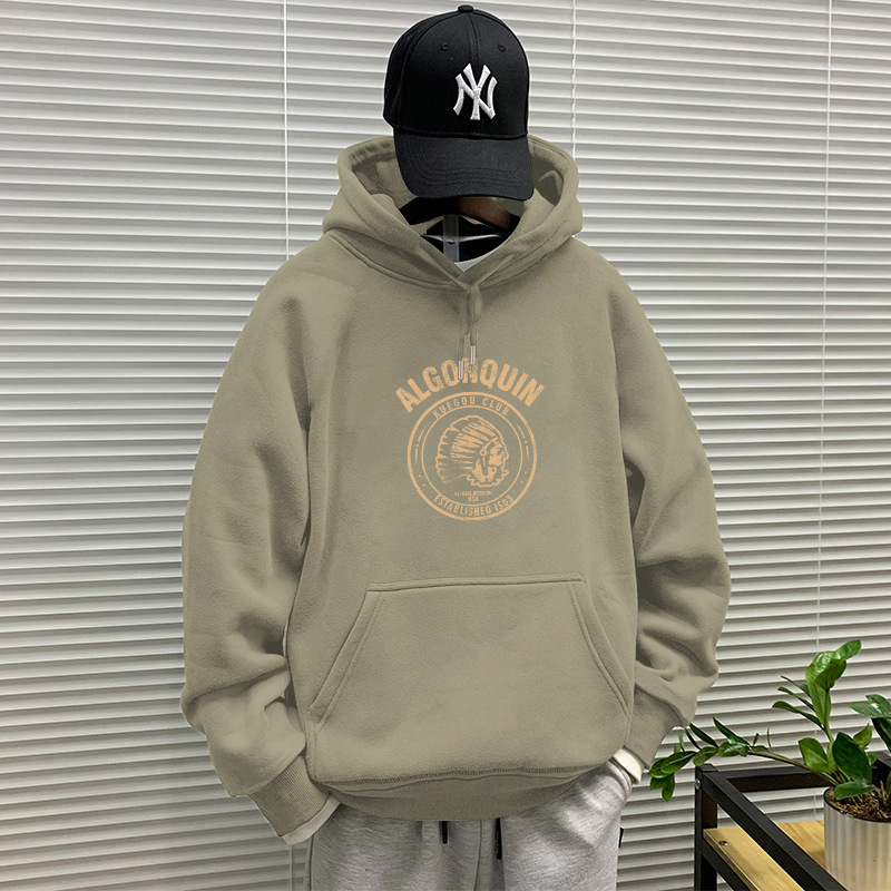 Primavera y otoño pesado suéter con capucha de los hombres marca moda invierno Top HOODIE más terciopelo abrigo americano pareja pullover