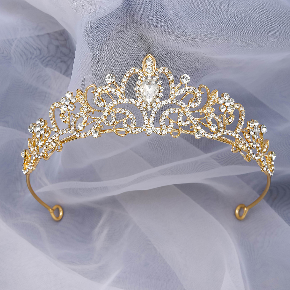 Boda europea y americana nupcial corona tocado cristal cumpleaños accesorios para el pelo boda estudio reina pelo corona diadema pelo accesorios