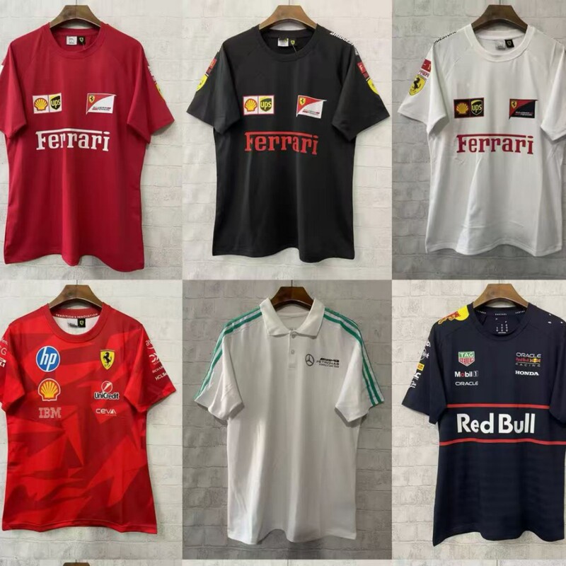 F1 Formula Racing Suit Mercedes Ferrari Mclaren Red Bull Motorcycle Racing Suit Sports Casual Short Sleeve