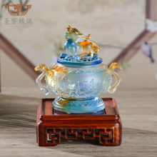 琉璃貔貅聚宝盆吉祥摆件招财聚财玄关电视柜迷你鼎开业乔迁批发