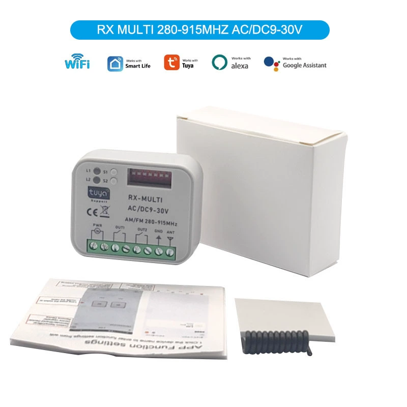 RX-Multi 280-915MHz Tuya WIFI приёмник реле гаражных ворот + RF пульт ДУ DC9-30V