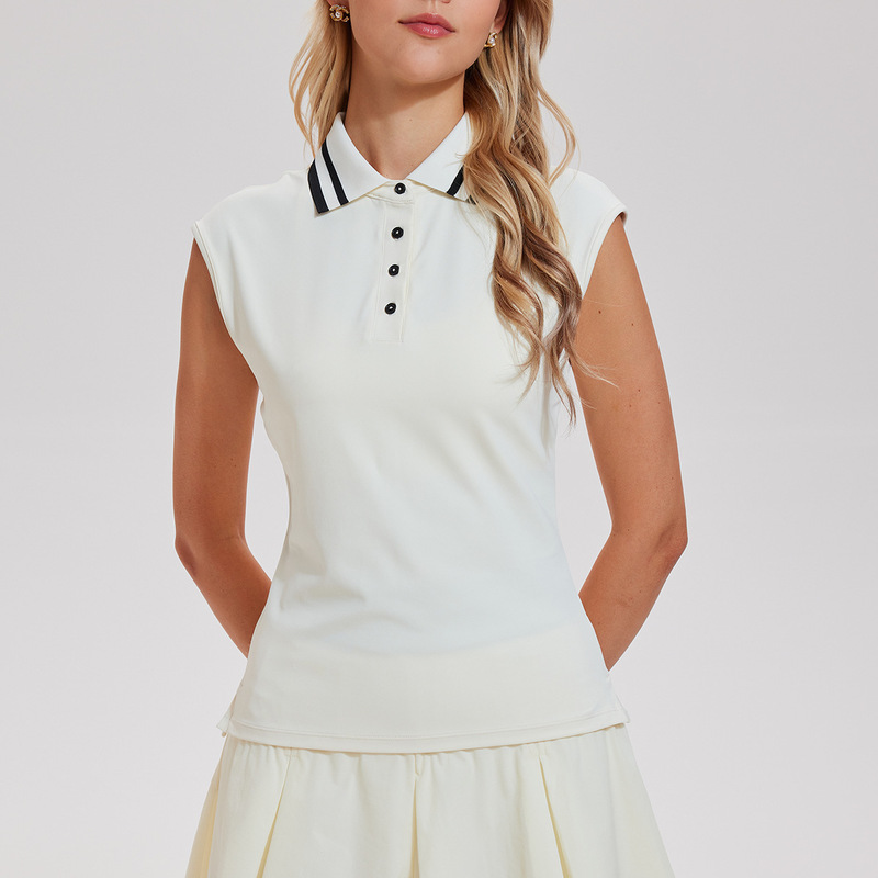 Cross-Border New Style Golf Sleeveless Polo Shirt for Women, Moisture-Wicking, Quick-Drying Sports Tennis Vest, Pickleball Uniform Cross-Border New Style Golf Sleeveless Polo Shirt for Women, Moisture-Wicking, Quick-Drying Sports Tennis Vest, Pickleball Uniform