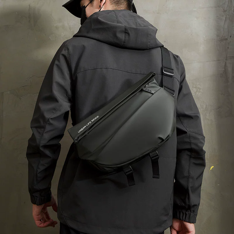 Ёмкая сумка через плечо для плеча, chest bag, ремень сумки на полусезон, мужской рюкзак, сумка для путешествий на велосипеде, belt bag, мужской стиль