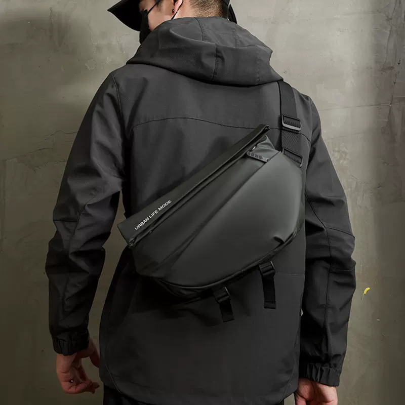 Ёмкая сумка через плечо для плеча, chest bag, ремень сумки на полусезон, мужской рюкзак, сумка для путешествий на велосипеде, belt bag, мужской стиль