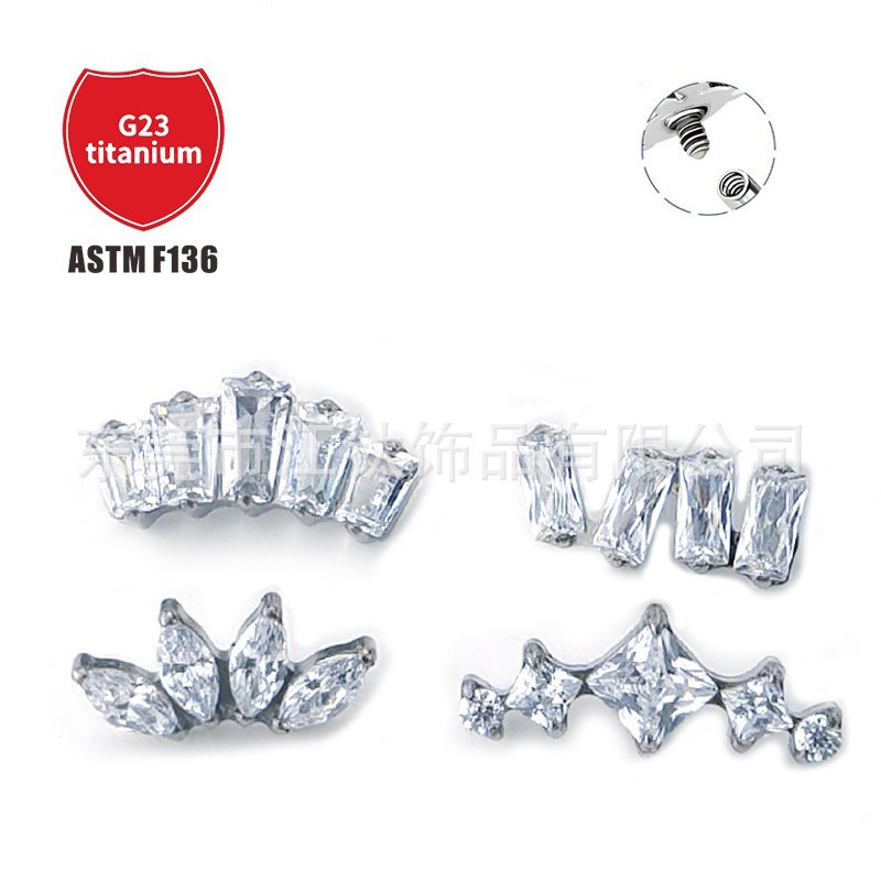 Pointed titanium steel lip stud product view