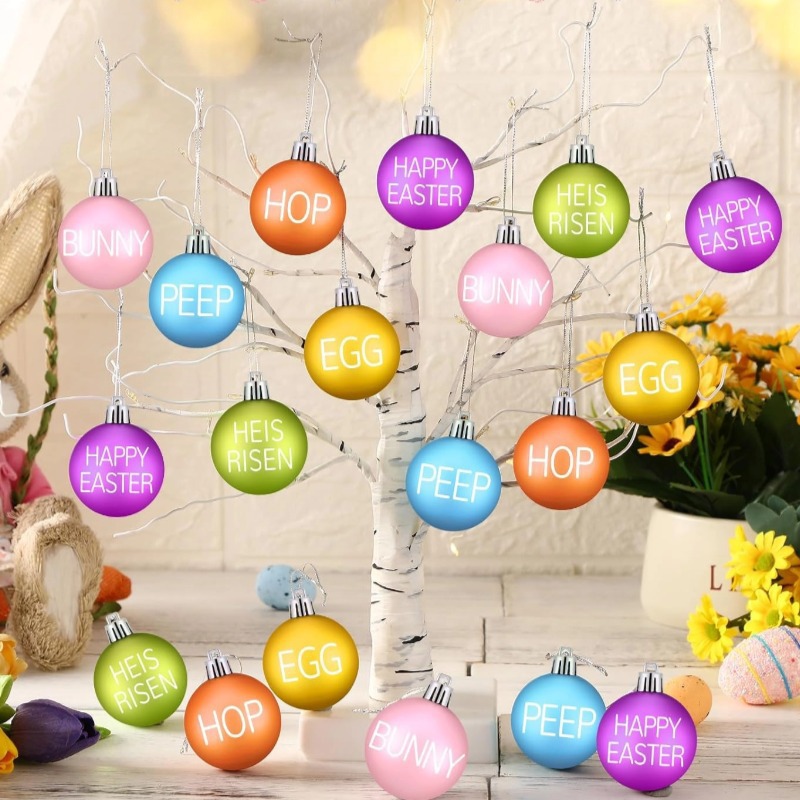 Nuevo juego transfronterizo de pascua bola 5cm / 24pcs primavera decoración del árbol de Navidad pequeña decoración de Navidad