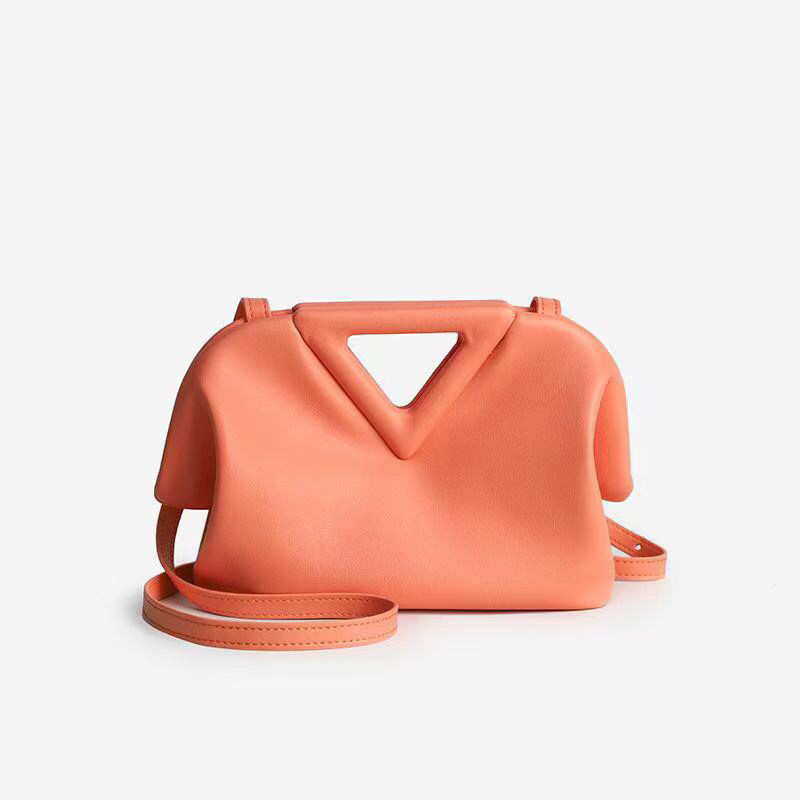 New Pleated Cloud Bag Hand-held Mini Shoulder Diagonal Bag Candy Color Inverted Triangle Dumpling Bag Female Small Square Bag
