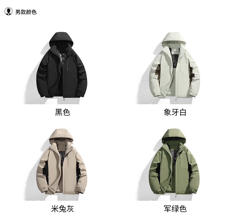 法米姿 情侣新款防风防水保暖户外冲锋衣冬季外套防寒棉服女男加绒加厚