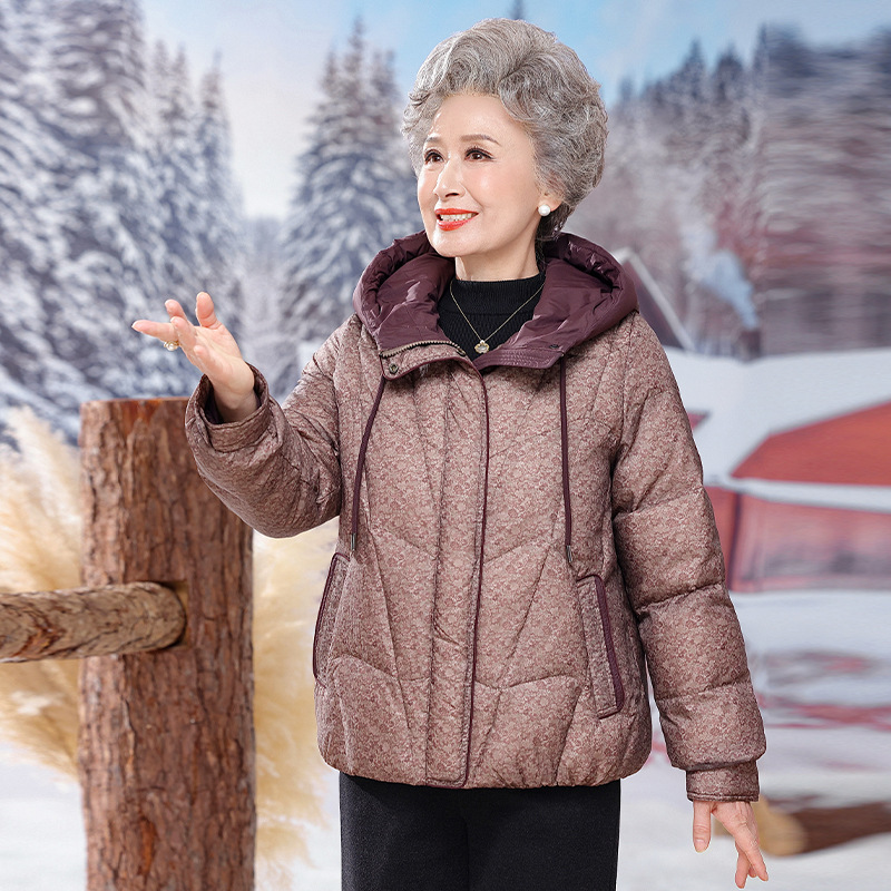 Thickened National Standard 90 White Duck down Grandma's National Style Warm Jacket 2025 Winter New Mother's down Jacket for Women