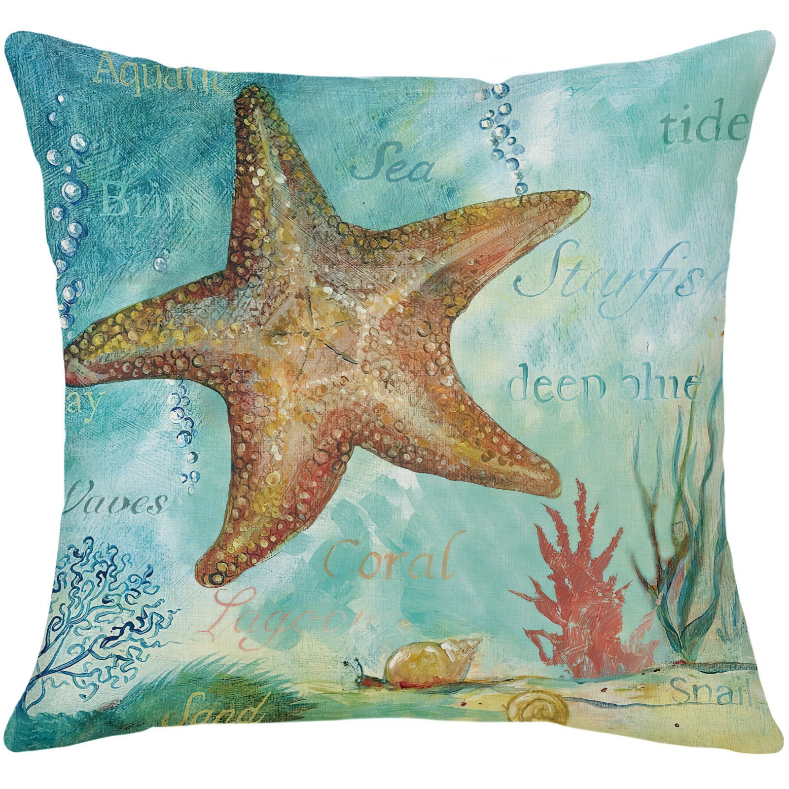 Cross-border exclusive for creative marine animal printing pillow cover living room bedroom sofa decorative pillow cover_voghion.com