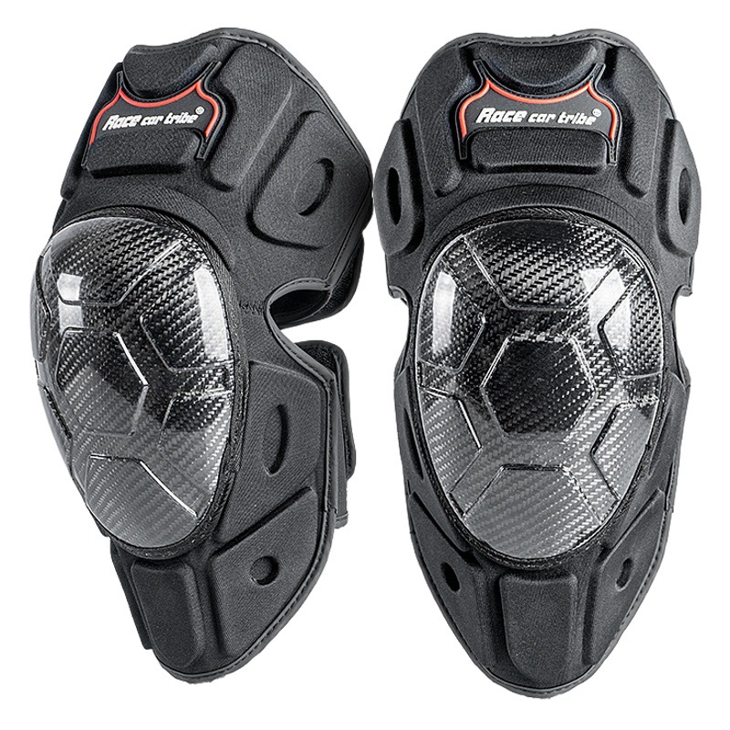 Motocicleta bicicleta montando equipo de protección de fibra de carbono rodillera fuera de la carretera anti-caída montando suministros HJ-11