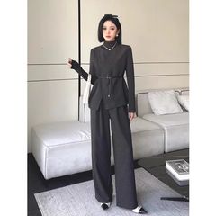 2025新款时尚休闲套装女春秋韩系气质通勤感长袖长裤三件套