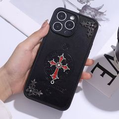 金属皮质适用苹果15pro手机壳iphone16promax仿皮14plus黑色潮牌