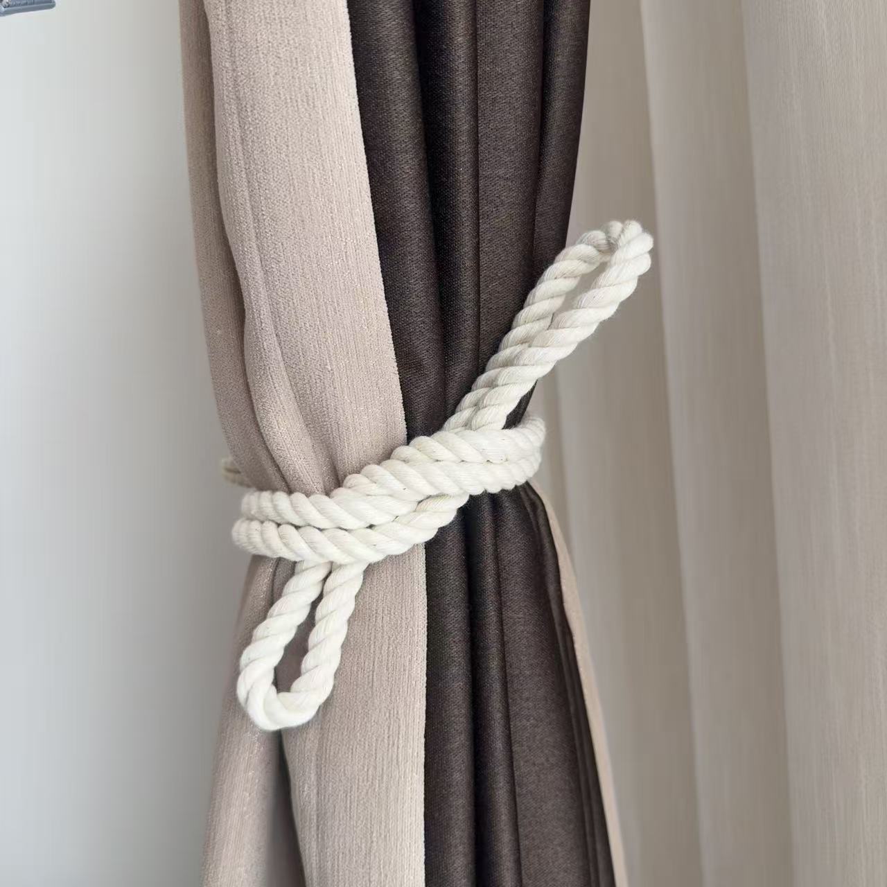 Alzapaños de estrella de mar natural con decoración de estilo oceánico europeo y americano, cuerda para atar cortinas con hebilla_voghion.com