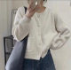 Single Breasted Sweater Women's Autumn New Round Neck Sweet Age-reducing Fashion Stylish Lazy Style Knitted Jacket for Women
