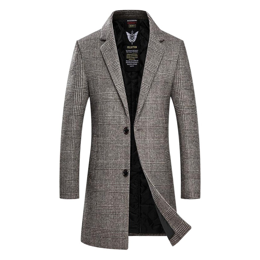 Raithbert Otoño Invierno Nuevo abrigo de lana de los hombres espesado Delgado Mediados de longitud abrigo de lana Hombre