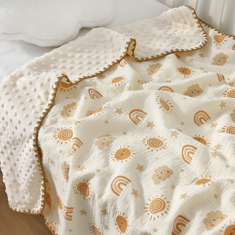 Baby Crepe Beanstalk Cartoon Children's Four Seasons Quilt Blanket Kindergarten Nap Cover Baby Baby Baby Baby