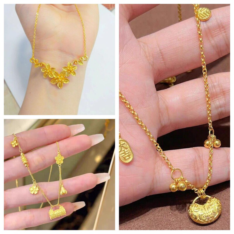 2024 Explosions Ladies Good Lords' Fruitful Tassel Necklace Peony Flower Lock Bag Pendant Necklace suit