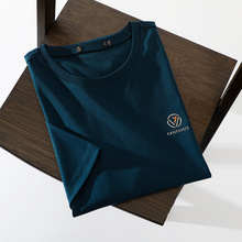 H剪标！ 尾货100棉面料透气舒适 春夏男士新款亲肤短袖圆领T恤