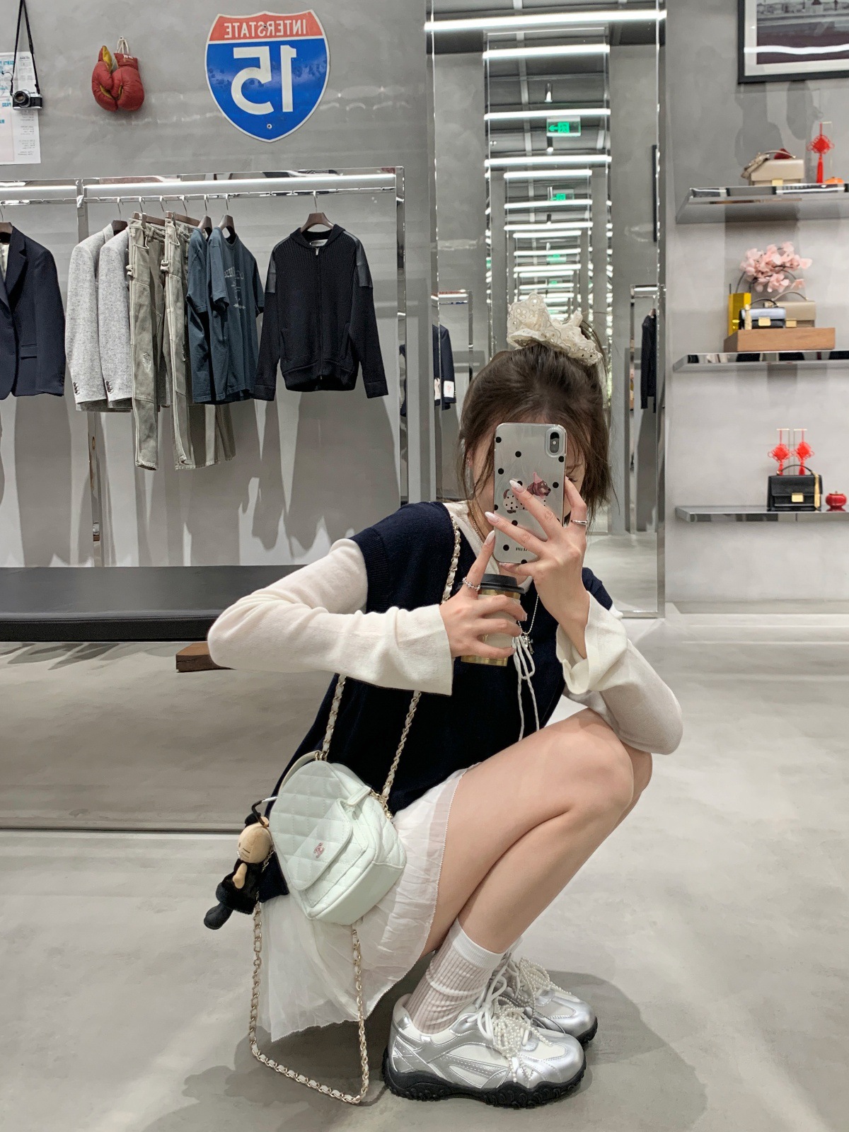 Inventario de cuero de vaca, Su Yan original de cresta inferior encaje cinturón de perlas aumentó la altura de los zapatos casuales de entrenamiento de mujeres