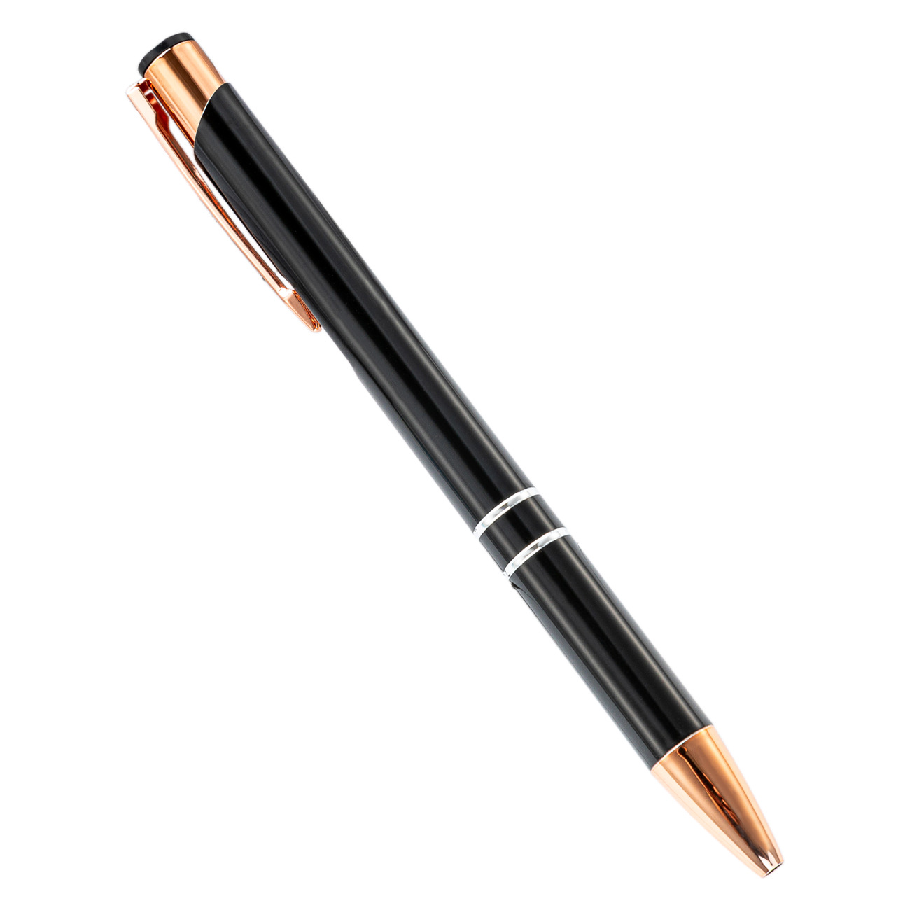 Metal bolígrafo de presión dos bobinas de aluminio barra de pluma de negocios puede imprimir logotipo publicitario regalo bolígrafo promocional fábrica al por mayor