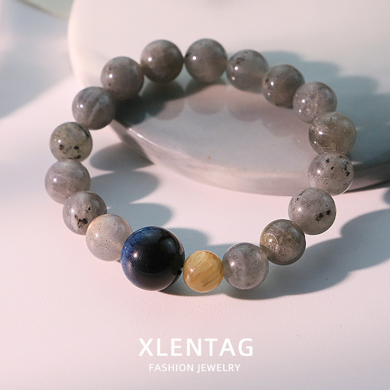 Ojos de tigre de oro azul, pulseras de piedra de luna, nuevos estilos chinos, pulseras de estilo universal para amigos y amigas, joyas de mano DIY