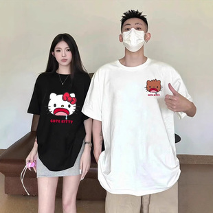 Summer Pure Cotton Short-Sleeved T-Shirts for Couples, Lazy Loose Niche Design Tops for Men and Women, Student Trendy Brand Class Uniforms