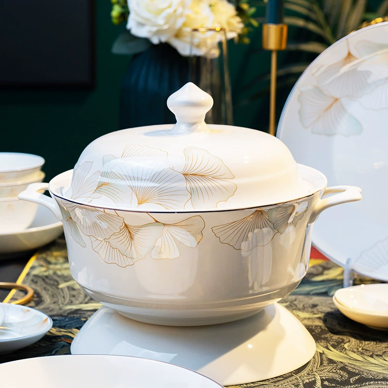 Ceramic tableware, set, light luxury style, Birthday gift, simple and elegant design