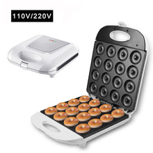 美规大号16孔甜甜圈机 110V早餐机蛋糕机双面加热电饼铛Donut mak